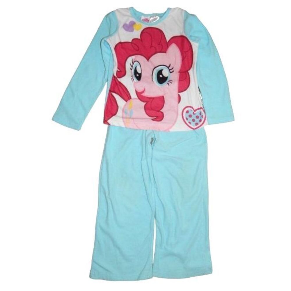My Little Pony Girls 6/6X Pinkie Pie Pajama Set Blue Long Sleeve Sleepwear PJs